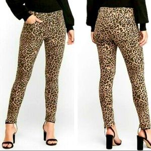 Express Leopard Skinny Jeans